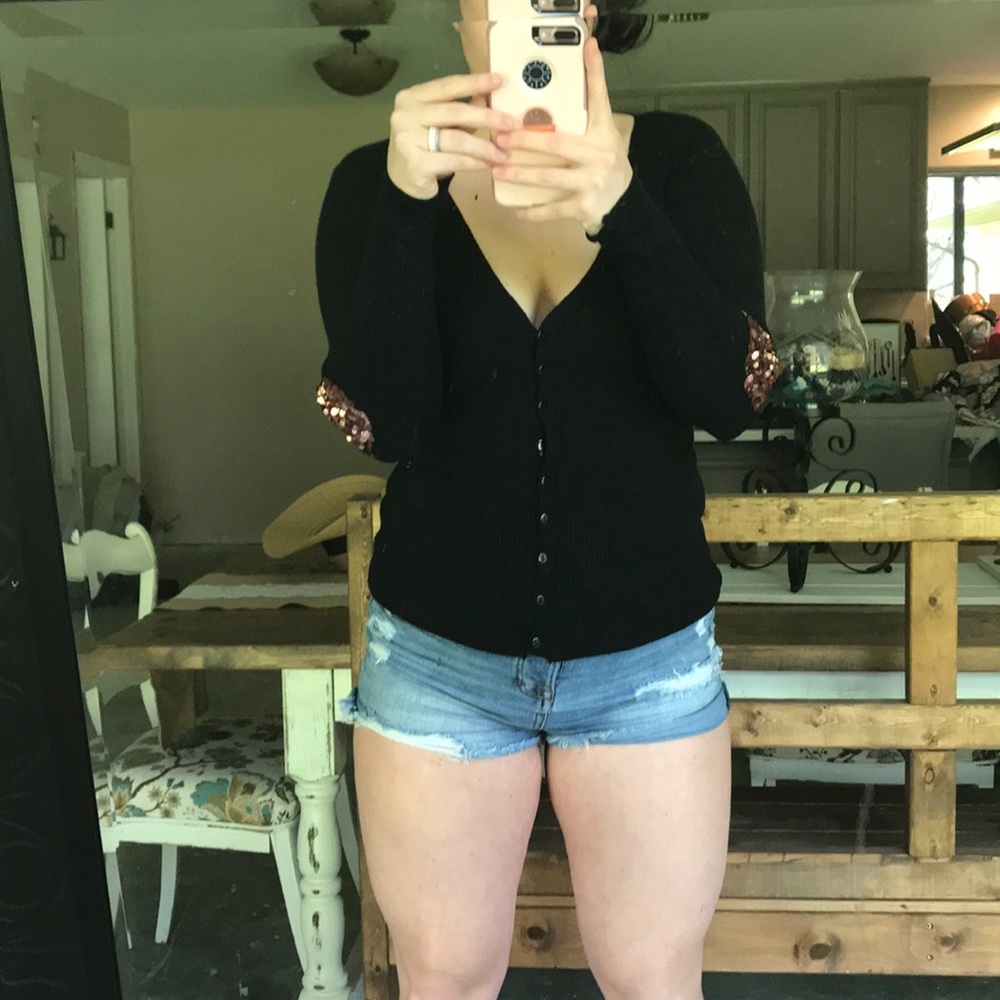 Black cardigan with sequins